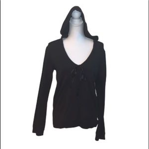 Calvin Klein black hoodie with satin bow